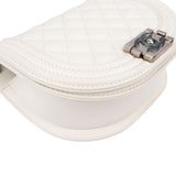Chanel Quilted Caviar Leather Small Boy Messenger Single Flap Crossbody Bag