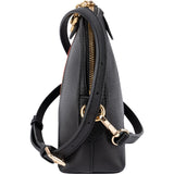Gucci Black Leather Ophidia GG Small Web Bowling Crossbody Bag