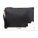 Gucci Black Leather Bee Clutch