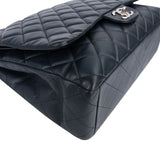 Chanel Navy Qulited Caviar Leather Maxi Double Flap Crossbody Bag