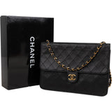 Chanel Quilted Lambskin 24K Gold Single Flap Shoulder Bag