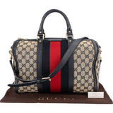 Gucci Monogram GG Canvas Web Boston Handbag