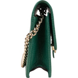 Gucci Pebbled Leather Interlocking GG Wallet on Chain Crossbody Bag