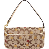 Coach Monogram Signature Metallic Leather Heart Dot Pochette Handbag