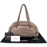 Chanel Metallic Leather Modern Chain Bowler Shoulder Bag
