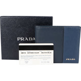 Prada Bicolor Saffiano Leather Bifold Wallet