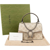 Gucci Monogram GG Supreme Dionysus Super Mini Top Handle Kelly Handbag