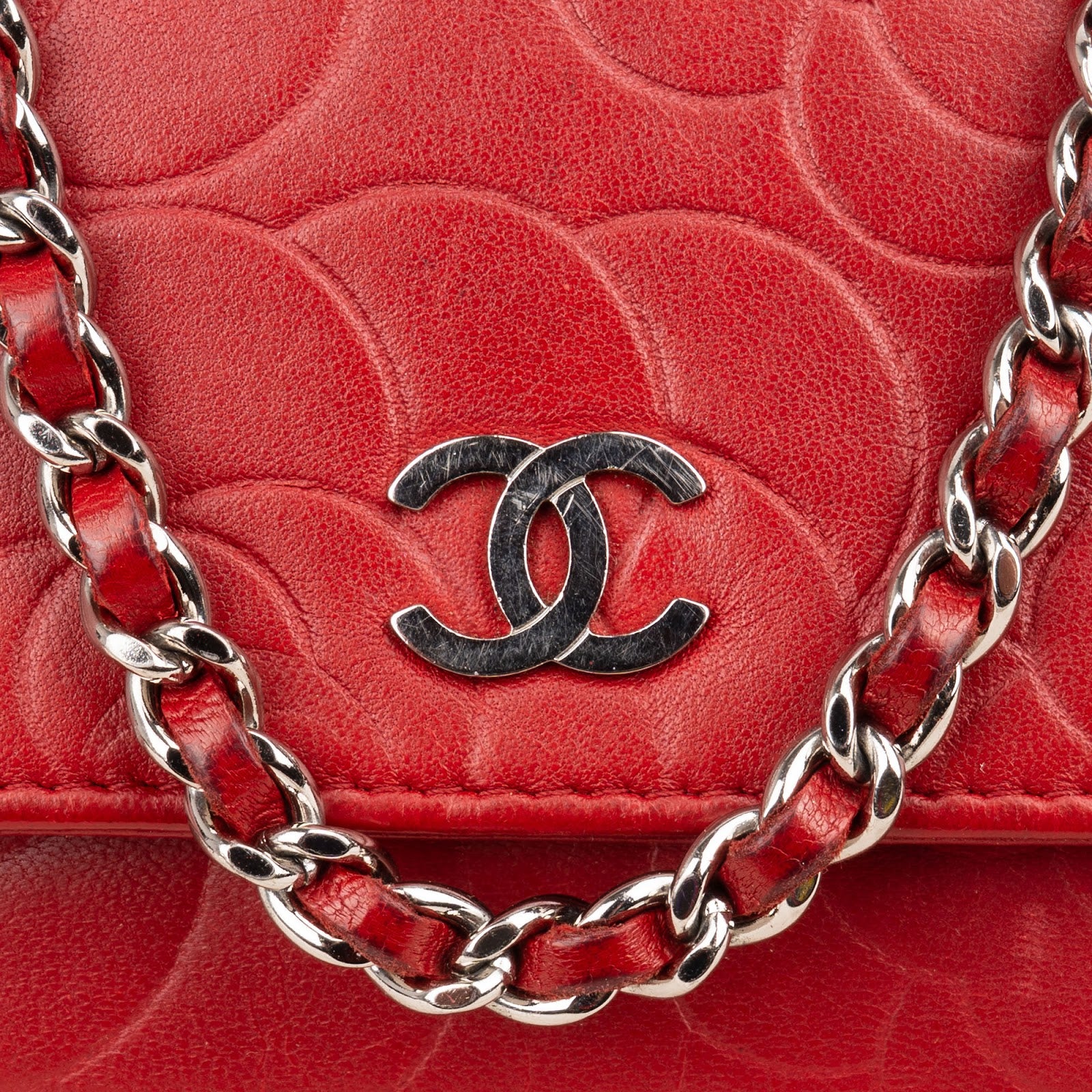 [🔄️B20 / F45] Chanel Camellia Embossed Leather Wallet on Chain Crossbody Bag - vintageandkickz
