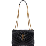 Yves Saint Laurent Quilted Lambskin Loulou Medium Crossbody Bag
