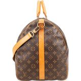 Louis Vuitton Monogram Canvas Keepall 55 Bandoulière Travel Bag