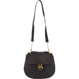 Chloé Black Grained Leather Drew Porte Epaule Crossbody Bag
