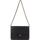 Chanel Quilted Lambskin 24K Gold Single Flap Crossbody Bag