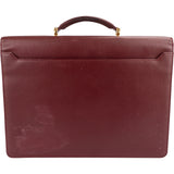 Cartier Bordeaux Leather Briefcase Porte Documents Handbag
