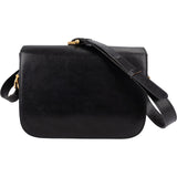 Celine Black Boxcalf Triomphe Shoulder Bag