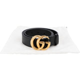 Gucci Black Leather GG Marmont Belt (85 / 34)