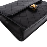 Chanel Quilted Lambskin Rectangular 24K Gold Single Flap Shoulder Bag