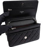 Chanel Quilted Caviar Leather Wallet On Chain Crossbody Bag