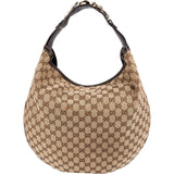 Gucci Monogram GG Canvas Horsebit Hobo Shoulder Bag