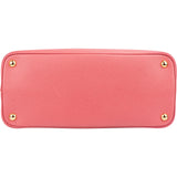 Prada Pink Saffiano Leather Double Handbag