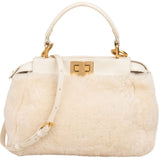 Fendi Shearling Mini Peekaboo Handbag