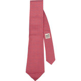 Hermès Geometric Flower Dot Print Silk Tie Krawatte