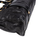 Miu Miu Vitello Lux Leather Gathered Tote Handbag