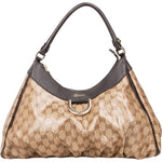 [🔄️B13 / F12] Gucci Monogram Crystal GG Canvas Abbey D-Ring Hobo Shoulder Bag - vintageandkickz