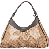 [🔄️B13 / F12] Gucci Monogram Crystal GG Canvas Abbey D-Ring Hobo Shoulder Bag - vintageandkickz