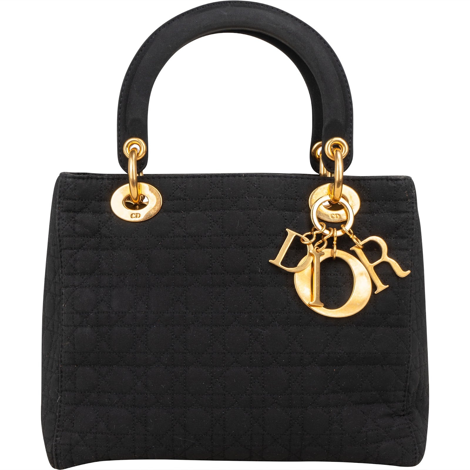 [🔄️B07 / F29] Christian Dior Cannage Satin Lady Dior Medium Handbag - vintageandkickz