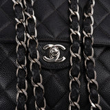 Chanel Quilted Caviar Leather Jumbo Single Flap Crossbody Bag