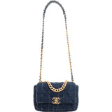 Chanel 19 Quilted Tweed Medium Single Flap Crossbody Bag