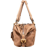Chloé Brown Leather Paddington Pocket Satchel Studded Shoulder Bag