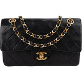 Chanel Quilted Lambskin 24K Gold Small Double Flap Shoulder Bag