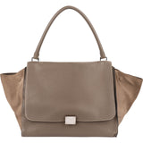 Céline Drummed Leather and Suede Trapeze Handbag