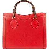 Gucci Grained Leather Bamboo Handle Handbag