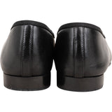 Chanel Black Lambskin Patent Cap Toe CC Ballerina Flats (34)