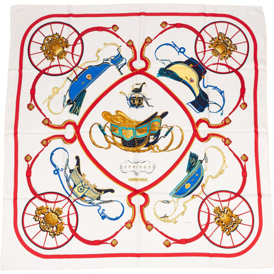 Hermès Springs Silk Carre 90 Scarf Tuch