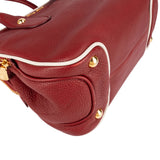 Miu Miu Grained Leather Bicolor Double Pocket Bauletto Handbag