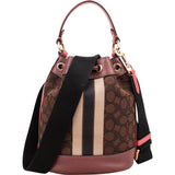 Coach Monogram Demi Bucket in Signature Stripe Handbag