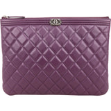 Chanel Quilted Lambskin CC Boy Clutch