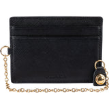 Prada Saffiano Leather Chain Clip Cardholder