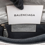 Balenciaga Metallic Leather Envelope City Clutch Crossbody Bag