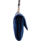 Chanel Quilted Velvet Boy Wallet On Chain Crossbody Bag