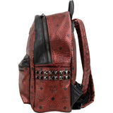 MCM Monogram Metallic Visetos Stark Side Studs Small Backpack