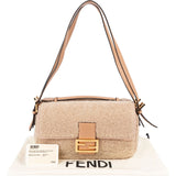 Fendi Shearling Multi Baguette Buckle Shoulder Bag