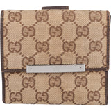 Gucci Monogram GG Canvas French Flap Wallet