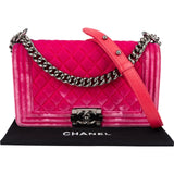ChanelQuilted  Velvet Medium Boy Single Crossbody Bag