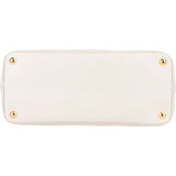 Prada White Saffiano Leather Satchel Flap Handbag