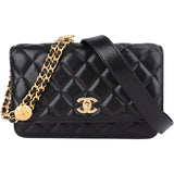 Chanel Quilted Caviar Leather Wallet On Chain Crossbody Bag