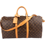 Louis Vuitton Monogram Canvas Keepall 50 Bandoulière Travel Bag